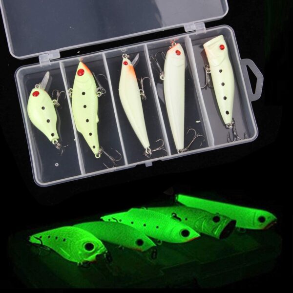 Night Glow Fishing Lure Bait Kit - 5/10pcs No Fishing Artificial Bait Soft Plastic Lures