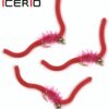 Fishing Lures 10PCS San Juan Worm Brass Be Dry Flies Nymphs Fly Fishing Flies Kit - Image 3