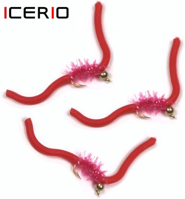 Fishing Lures 10PCS San Juan Worm Brass Be Dry Flies Nymphs Fly Fishing Flies Kit - Image 3