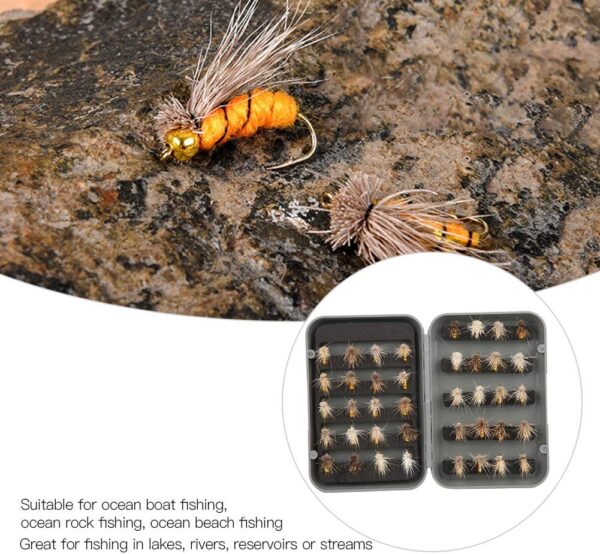 Fly Fishing Lure  Fly Lure with Hook  ABS 40 Dry Flies Nymphs Fly Fishing Flies Kit - Image 7