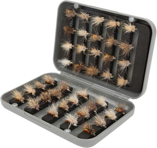 Fly Fishing Lure  Fly Lure with Hook  ABS 40 Dry Flies Nymphs Fly Fishing Flies Kit