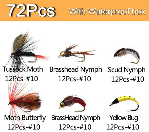 OutdoorFishing Fly Fishing Flies Kit Fly Ass Dry Flies Nymphs Fly Fishing Flies Kit - Image 2