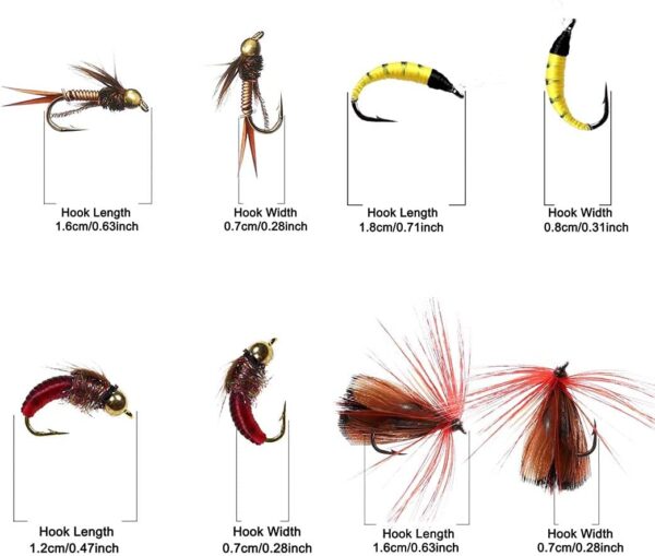 OutdoorFishing Fly Fishing Flies Kit Fly Ass Dry Flies Nymphs Fly Fishing Flies Kit - Image 5