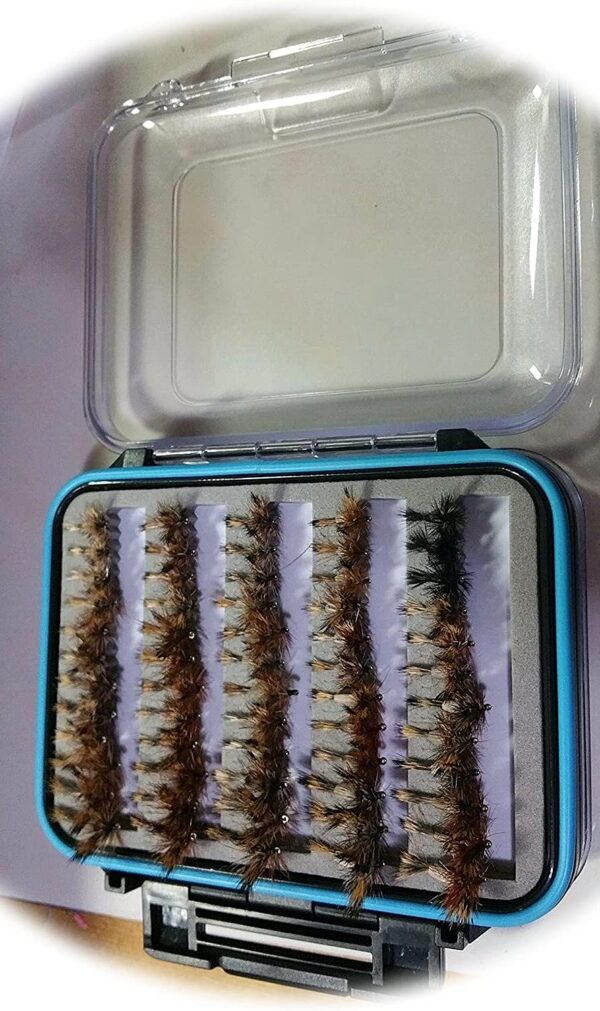 New Pack of 60 Humpy Fly Box Trout Wet Fli Dry Flies Nymphs Fly Fishing Flies Kit