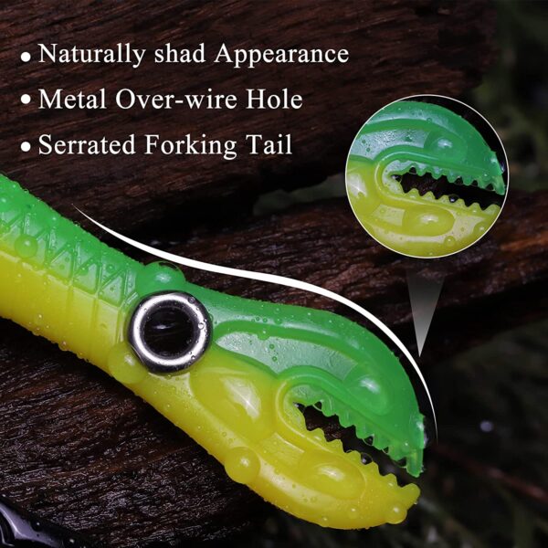 Soft Plastic Swimbaits  Split Tail Baits Real Fishing Artificial Bait Soft Plastic Lures - Image 2