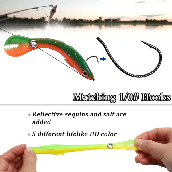 Soft Plastic Swimbaits  Split Tail Baits Real Fishing Artificial Bait Soft Plastic Lures - Image 4