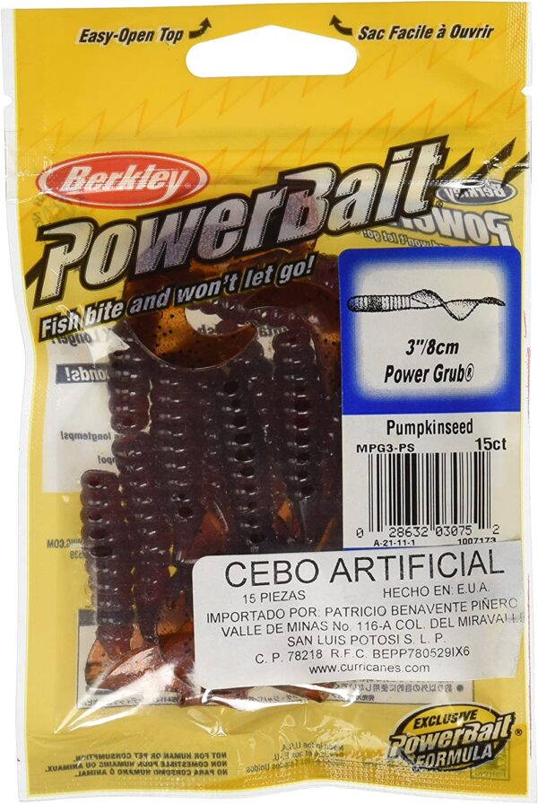 MPG2-PS PowerBait Power Grubs  Pumpkinseed  2 Fishing Artificial Bait Soft Plastic Lures