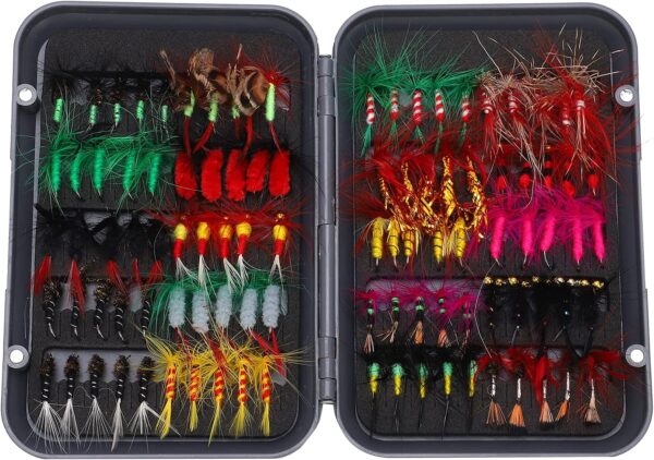Fly Fishing Lure  100 Pcs Fly Fishing Lure S Dry Flies Nymphs Fly Fishing Flies Kit - Image 4