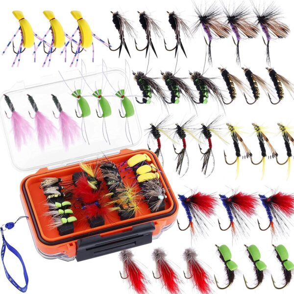 Fly Fishing Flies + Fly Fishing Net Dry Flies Nymphs Fly Fishing Flies Kit - Image 2