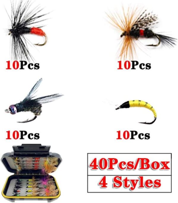 OutdoorFishing Fly Fishing Flies Kit Fly Ass Dry Flies Nymphs Fly Fishing Flies Kit - Image 2