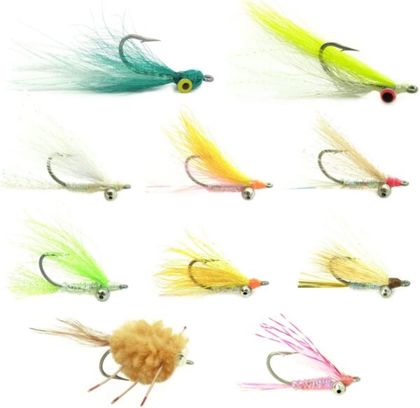 Bonefish Flats Fly Fishing Flies Assortment  Dry Flies Nymphs Fly Fishing Flies Kit
