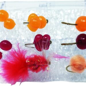 Unreal Egg Selection 6 Pack. 3 assortments t Dry Flies Nymphs Fly Fishing Flies Kit