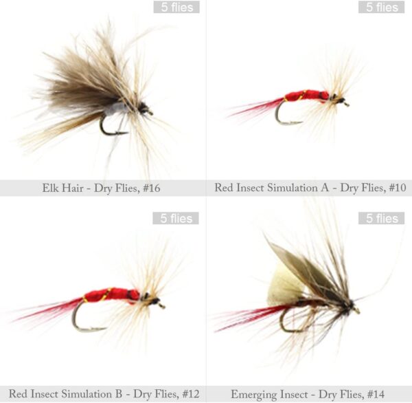 120pcs Dry Flies Wet Flies Flies Box Set Mix Dry Flies Nymphs Fly Fishing Flies Kit - Image 3