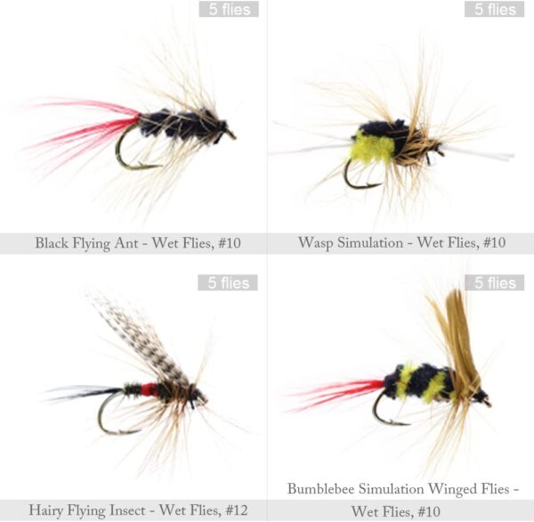 120pcs Dry Flies Wet Flies Flies Box Set Mix Dry Flies Nymphs Fly Fishing Flies Kit - Image 4