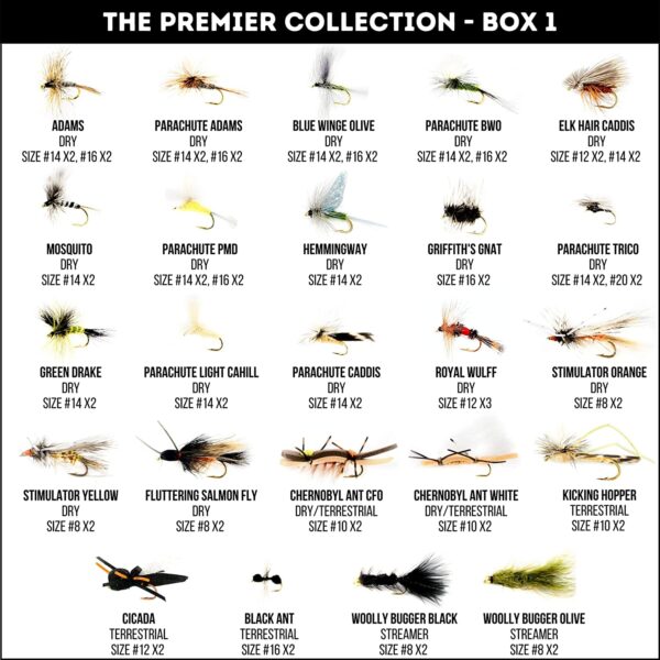 122 Premium Hand Tied Fly Fishing Flies As Dry Flies Nymphs Fly Fishing Flies Kit - Image 2