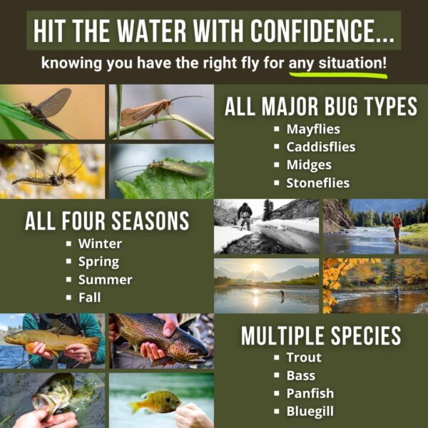 122 Premium Hand Tied Fly Fishing Flies As Dry Flies Nymphs Fly Fishing Flies Kit - Image 5