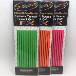 Synthetic Tapered Peacock Quills FX Fluoresc Dry Flies Nymphs Fly Fishing Flies Kit