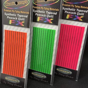 Synthetic Tapered Peacock Quills FX Fluoresc Dry Flies Nymphs Fly Fishing Flies Kit