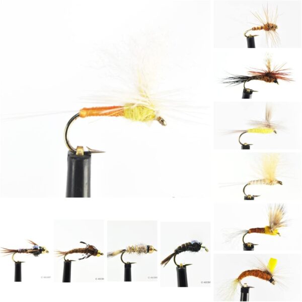 Sulphur Mayfly Selection Dry Flies Nymphs Fly Fishing Flies Kit