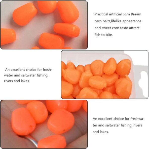 100pcs Corn Fishing Bait Fake Soft Baits Lure Fishing Artificial Bait Soft Plastic Lures - Image 2