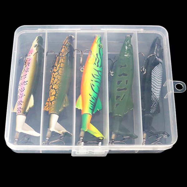 5pcs Fishing Lure Set Bass with Topwater Floa Fishing Artificial Bait Soft Plastic Lures