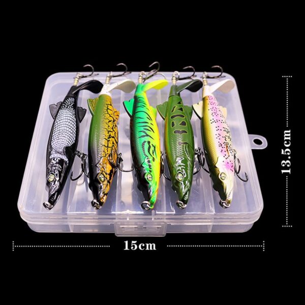 5pcs Fishing Lure Set Bass with Topwater Floa Fishing Artificial Bait Soft Plastic Lures - Image 2