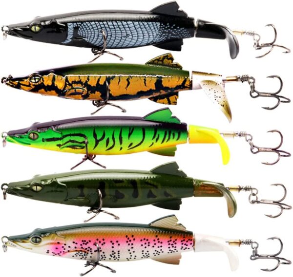 5pcs Fishing Lure Set Bass with Topwater Floa Fishing Artificial Bait Soft Plastic Lures - Image 3