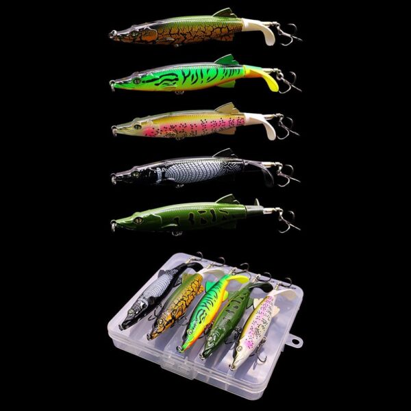 5pcs Fishing Lure Set Bass with Topwater Floa Fishing Artificial Bait Soft Plastic Lures - Image 4