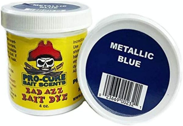 Bad Azz Powder Dye  4-Ounce  Metallic Blue Fishing Artificial Bait Soft Plastic Lures