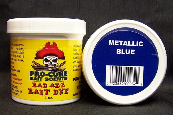 Bad Azz Powder Dye  4-Ounce  Metallic Blue Fishing Artificial Bait Soft Plastic Lures - Image 2