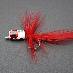 12 pcs Yellow/Red Hackle Body Tail Foam Head Dry Flies Nymphs Fly Fishing Flies Kit