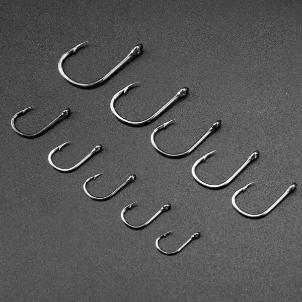 500PCS Premium Fishhooks  10 Sizes Carbon Ste Fishing Artificial Bait Soft Plastic Lures - Image 4