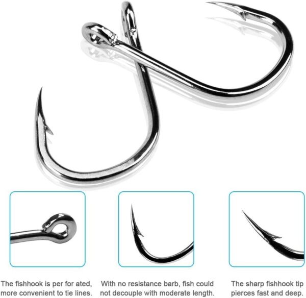 500PCS Premium Fishhooks  10 Sizes Carbon Ste Fishing Artificial Bait Soft Plastic Lures - Image 5