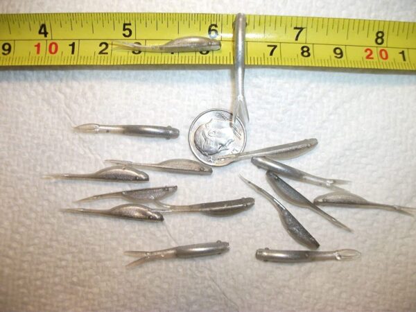 100-1 1/4 FLUKE-Crappie-panfish-Perch-shad M Fishing Artificial Bait Soft Plastic Lures" - Image 3