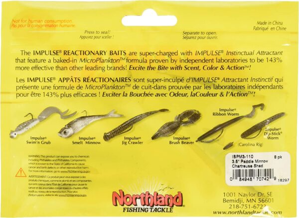 IBPM3-110 Impulse Paddle Minnow 31/2 8/BG Im Fishing Artificial Bait Soft Plastic Lures" - Image 2