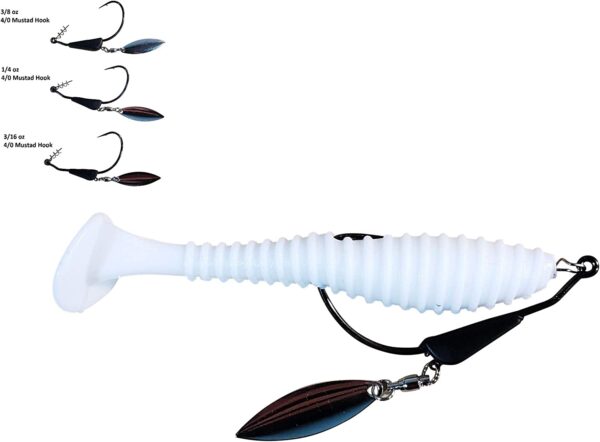 Bladed Swimbait Pack - 2 Tungsten Bladed Hook Fishing Artificial Bait Soft Plastic Lures