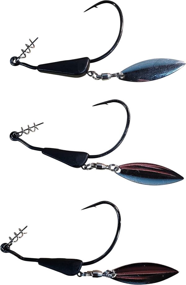 Bladed Swimbait Pack - 2 Tungsten Bladed Hook Fishing Artificial Bait Soft Plastic Lures - Image 2