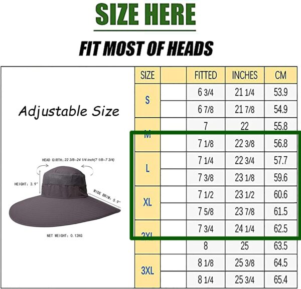 Super Wide Brim Bucket Hat UPF50+ Waterproof  Fishing Artificial Bait Soft Plastic Lures - Image 6