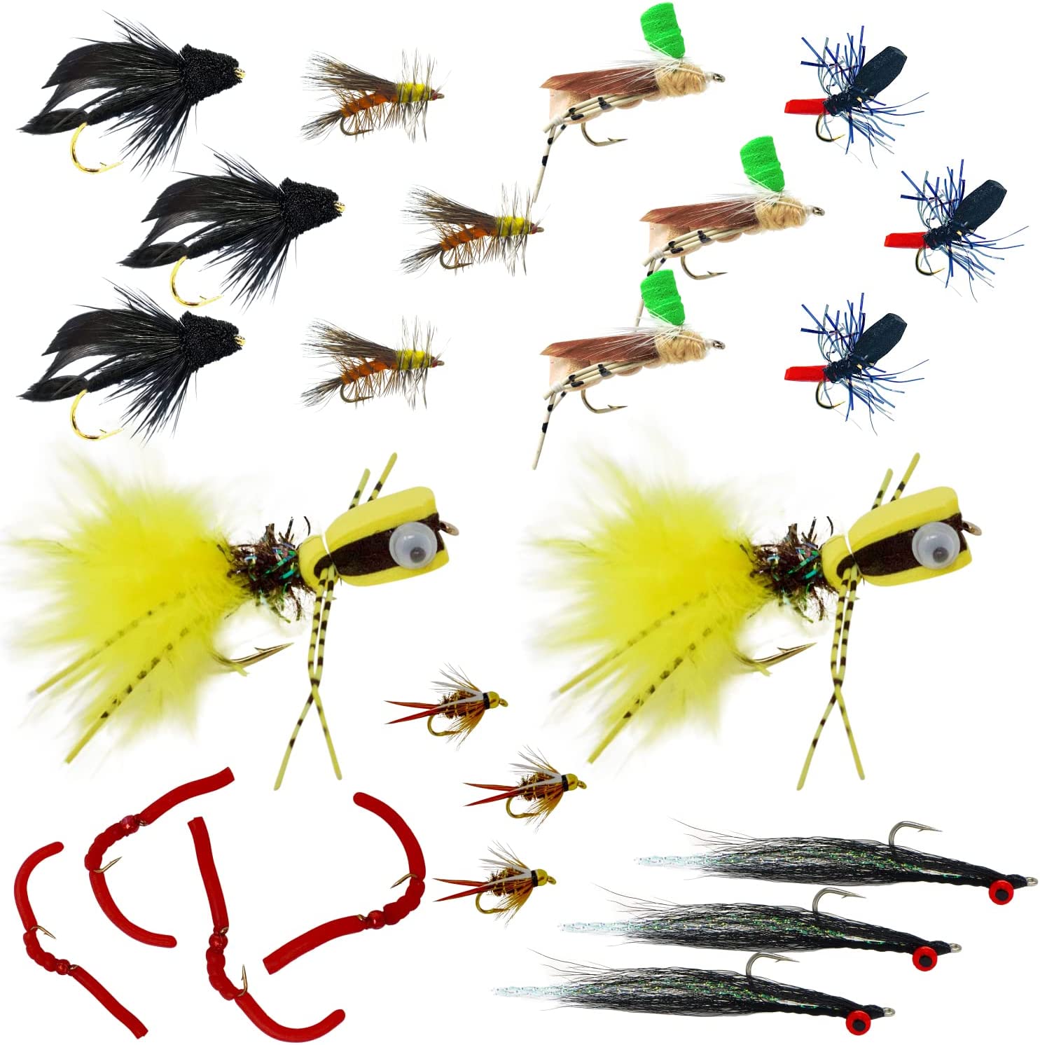 Outdoor Planet Premium Fly Fishing Flies Kit Fly Assortment Trout Bass  Fishing | Dry Flies, Wet Flies, Nymphs, Hopper, Caddis, Worm | Trout, Bass