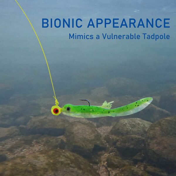 6 Pack Soft Fishing Baits  3.2 Inches Tadpole Fishing Artificial Bait Soft Plastic Lures - Image 2