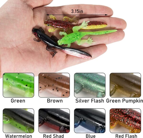 6 Pack Soft Fishing Baits  3.2 Inches Tadpole Fishing Artificial Bait Soft Plastic Lures - Image 5