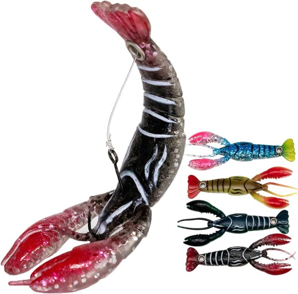 Crawfish Soft Plastic Lures Bass Fishing Bion Fishing Artificial Bait Soft Plastic Lures