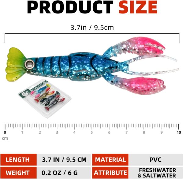 Crawfish Soft Plastic Lures Bass Fishing Bion Fishing Artificial Bait Soft Plastic Lures - Image 2