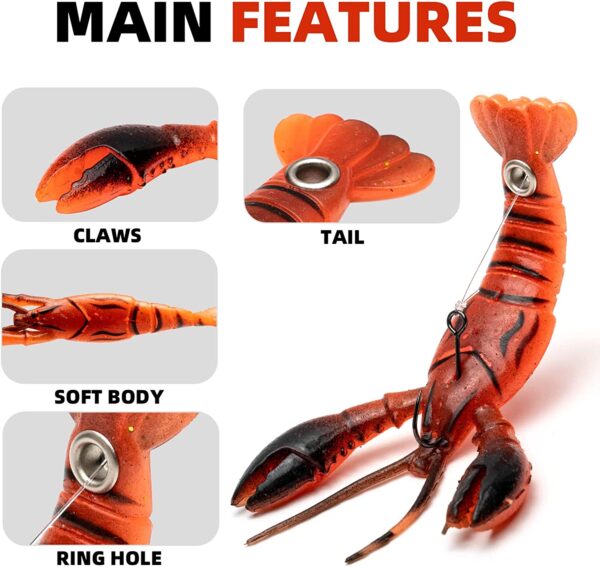 Crawfish Soft Plastic Lures Bass Fishing Bion Fishing Artificial Bait Soft Plastic Lures - Image 4
