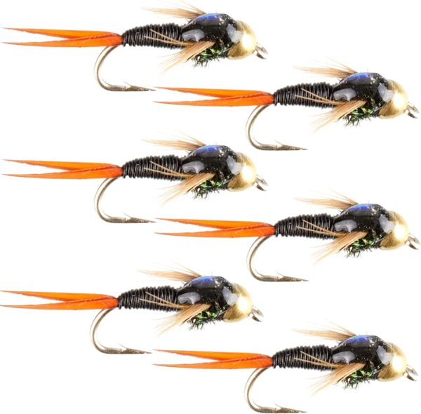Bead Head Black Copper John Nymph Fly Fishin Dry Flies Nymphs Fly Fishing Flies Kit