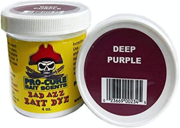 Bad Azz Powder Dye  4 Ounce  Deep Purple Fishing Artificial Bait Soft Plastic Lures