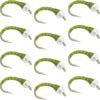 Olive Zebra Midge Silver Bead Head 1 Doz Dry Flies Nymphs Fly Fishing Flies Kit
