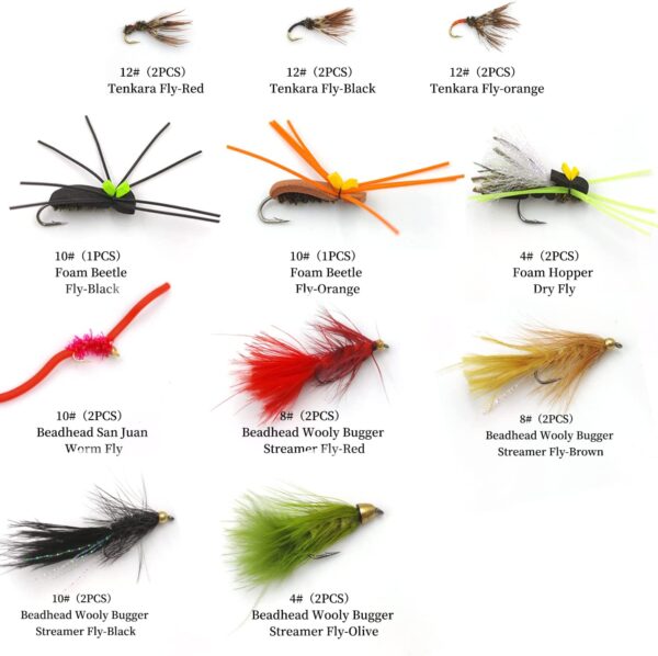 Fly Fishing Flies Kit  70 Packs Hand Tied Fl Dry Flies Nymphs Fly Fishing Flies Kit - Image 3
