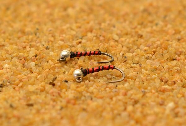 6 Flies Tungsten Silver Bead Head Ruby Jig Dry Flies Nymphs Fly Fishing Flies Kit - Image 2