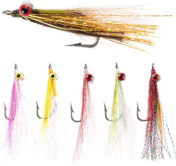 6pcs Clouser Deep Minnow Fishing Flies Strea Dry Flies Nymphs Fly Fishing Flies Kit